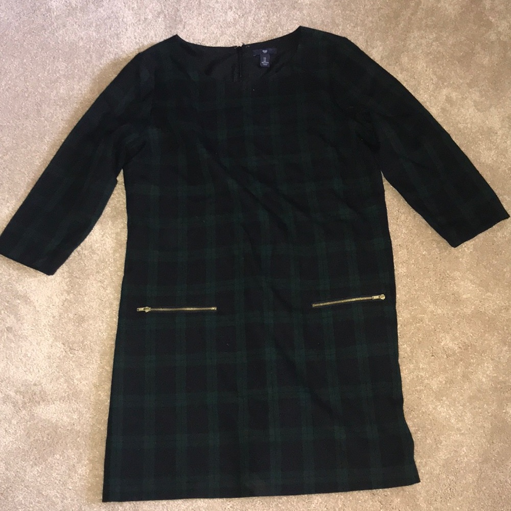 Green plaid dress